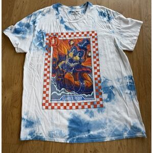 FNAF Five Nights Glamrock Freddy Tie Dye Men's Large Graphic Double Sided Shirt